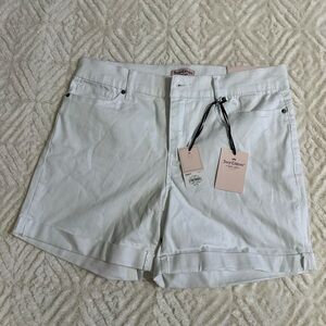 Juicy Couture White Cuffed Denim Bermuda Shorts